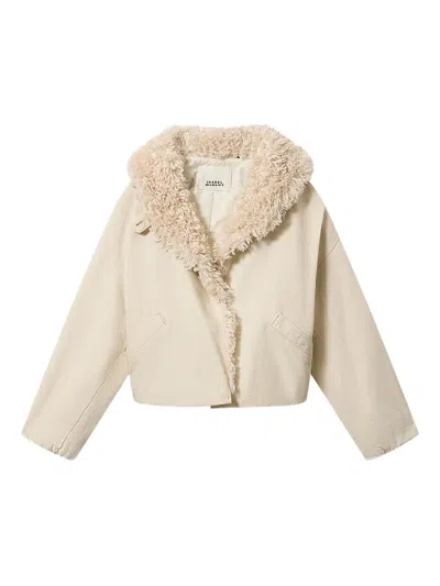 Isabel Marant Charone Fur-trim Jacket In Neutral