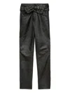 Isabel Marant Leather Trousers Featuring Belted Waist In Multi