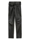 Isabel Marant Leather Trousers Featuring Belted Waist In Multi