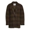 Isabel Marant Check Pattern Blazer With Notched Lapel In Brown