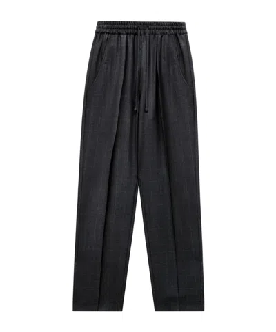 Isabel Marant Check-pattern Tapered-leg Trousers In Black