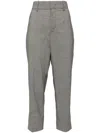 Isabel Marant Check-print Cropped Trousers In Grey