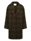 Isabel Marant Check Single-breasted Wool Coat In Brown