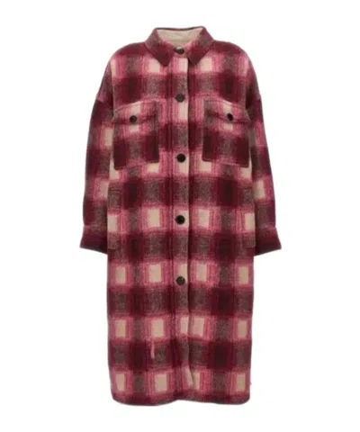Isabel Marant Checked Coat In Purple