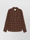 Isabel Marant Checked Long Sleeve Shirt With Chest Pockets In Brown