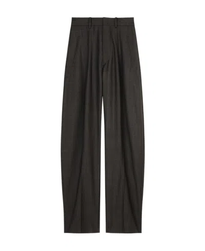 Isabel Marant Checked Wide-leg Trousers In Black