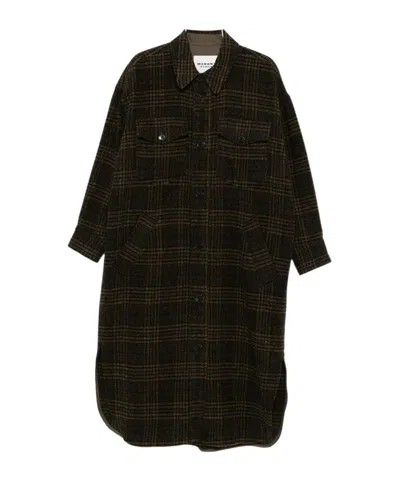 Isabel Marant Checked Wool Single-breasted Coat In Multi