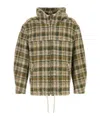 Isabel Marant Checkered Knit Jacket Brushed Finish In Green