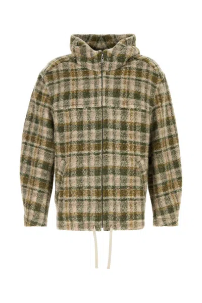 ISABEL MARANT CHECKED ZIPPED HOODED JACKET
