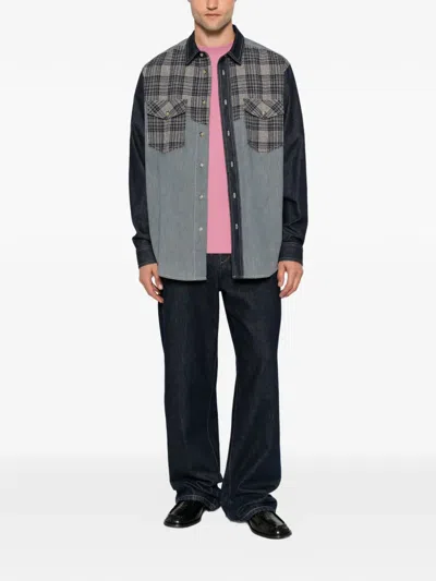 Isabel Marant Color Block Panel Denim Shirt In Multi