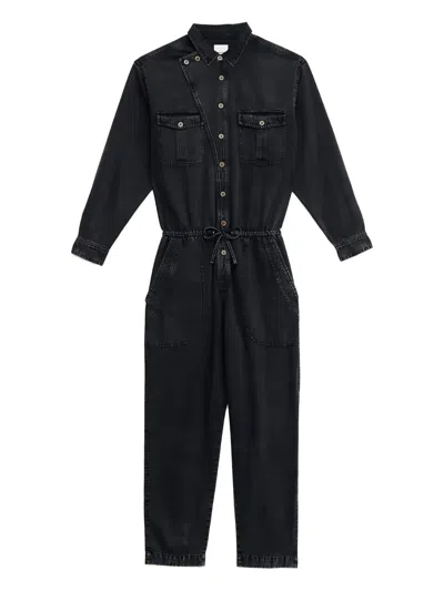Isabel Marant Chelby Denim Jumpsuit In Black