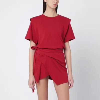 ISABEL MARANT ISABEL MARANT CHERRY-COLOURED ZELITOS COTTON T-SHIRT