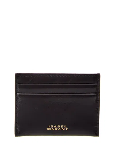 Isabel Marant Chiba Leather Card Holder In Black