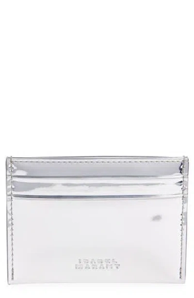 Isabel Marant Chiba Mirror Finish Card Case In Silver
