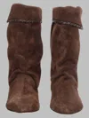Isabel Marant Dalby Draped Suede Ankle Boots With Pointed Toe And Cone Heel In Multi