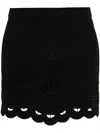 Isabel Marant Palmira Cutout Lace Scallop Mini Skirt In Black