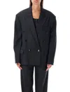 Isabel Marant Klero Checked Double-breasted Wool-blend Blazer In Gray