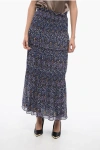 ISABEL MARANT CHIFFON FLORAL SKIRT WITH ELASTIC BANDED WAIST