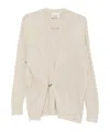 Isabel Marant Chiraz V-neck Ring-detail Sweater In Neutral