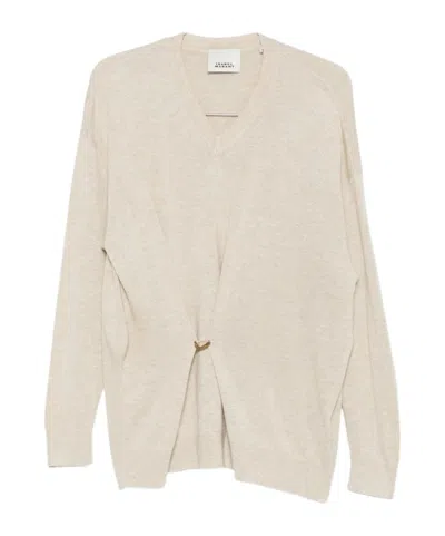 ISABEL MARANT CHIRAZ V-NECK RING-DETAIL SWEATER