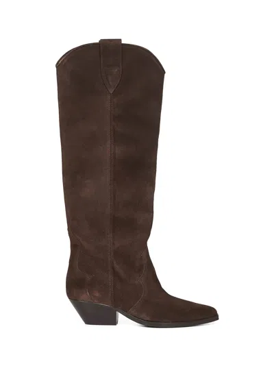 Isabel Marant Chocolate Denvee Texan Boots In Brown
