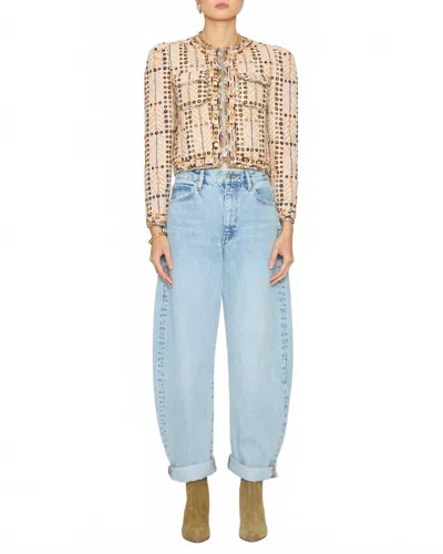 Isabel Marant Christy Crewneck Jacket In Ecru In Brown