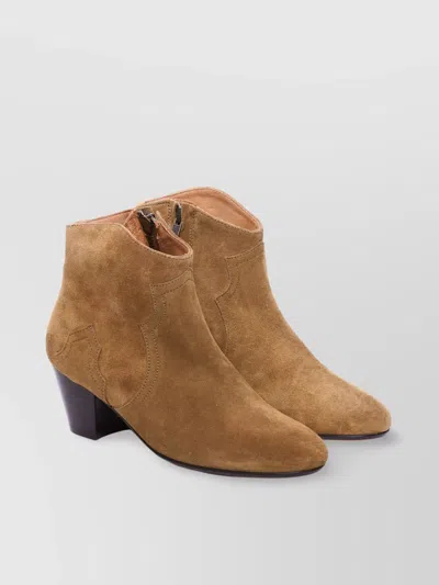 ISABEL MARANT CHUNKY HEEL SUEDE ANKLE BOOTS