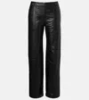 Isabel Marant Ciara High-rise Leather Wide-leg Pants In Black