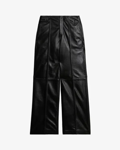 Isabel Marant Ciara Leather Trousers In Black