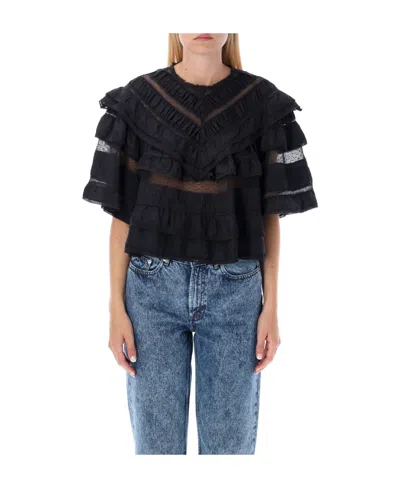 ISABEL MARANT CIELO TIERED CROPPED TOP