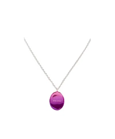 Isabel Marant Round Ball Pendant Necklace In Purple