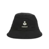Isabel Marant Classic Black Bucket Hat With Minimalist Logo In Black