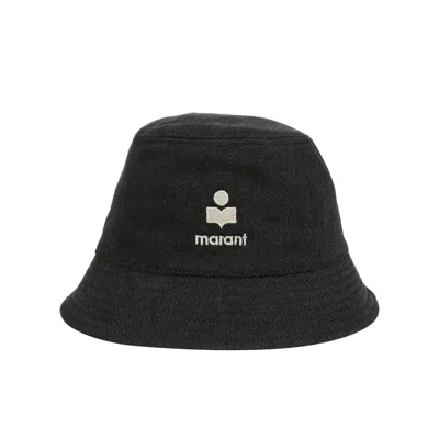 Isabel Marant Classic Black Bucket Hat With Minimalist Logo