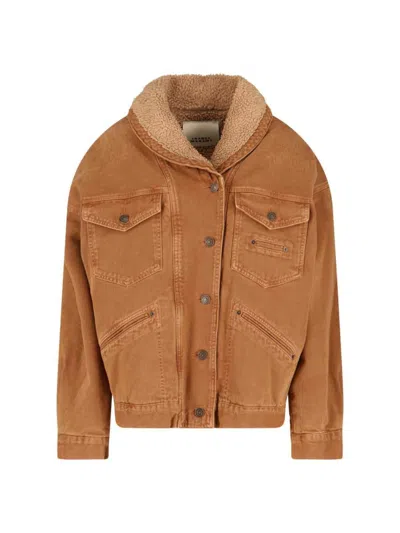 Isabel Marant Classic Brown Jacket With Textured Collar And Functional Pockets