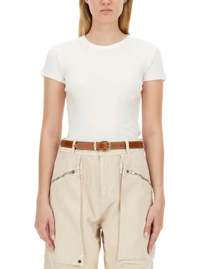Isabel Marant Classic Crew Neck Cotton T-shirt In White