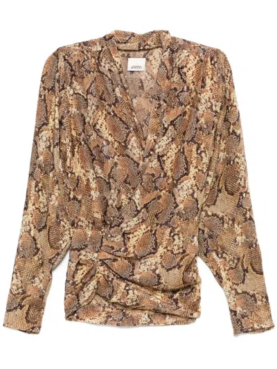 Isabel Marant Claudie Blouse In Brown