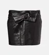 Isabel Marant Clency Belted Leather Miniskirt In Black