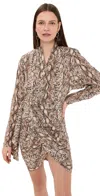 Isabel Marant Cleora Snake Print Mini Dress In Natural