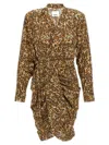 Isabel Marant Cleora Asymmetric Belted Leopard-print Stretch-silk Dress