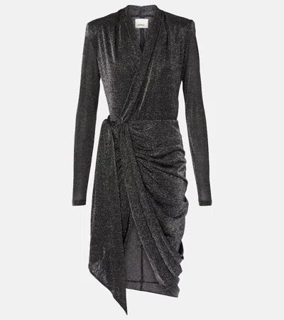 Isabel Marant Cleora Lamé Wrap Dress In Black