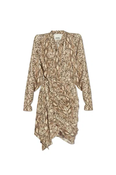 Isabel Marant Cleora Long-sleeved Dress In Beige