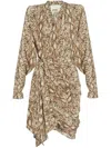 Isabel Marant Cleora Long-sleeved Dress In Neutrals
