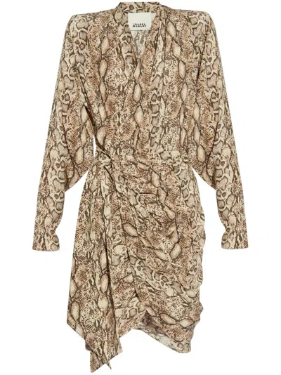 Isabel Marant Cleora Midi Dress In Neutrals