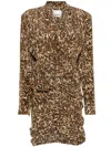 Isabel Marant Cleora Asymmetric Belted Leopard-print Stretch-silk Dress In Multicolor