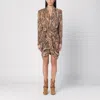 Isabel Marant Cleora Snake Print Mini Dress In Beige