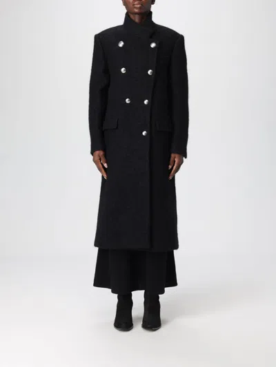 Isabel Marant Giusa Double-breasted Felt Coat In Black