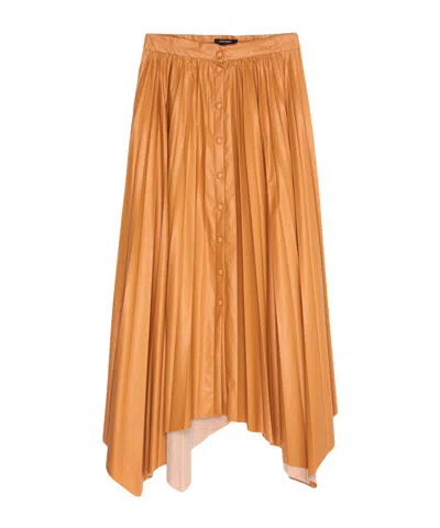 Isabel Marant Coated Fabric Mini Skirt In Orange