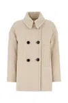 Isabel Marant Short Wool Coat Double-breasted Front In Neutral
