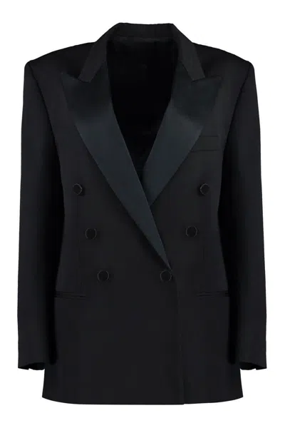 Isabel Marant Peagan Double-breasted Wool Blazer In Black