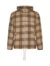 Isabel Marant Checked Hooded Drawstring-trim Jacket In Brown